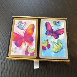 Butterfly Playing Cards Double Deck Matching Velvet Congress Box Vibrant Colors